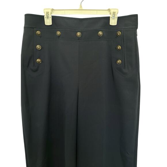 TORY BURCH Size 14 BUTTON DETAIL CROP PANTS IN TORY NAVY - Picture 4 of 12
